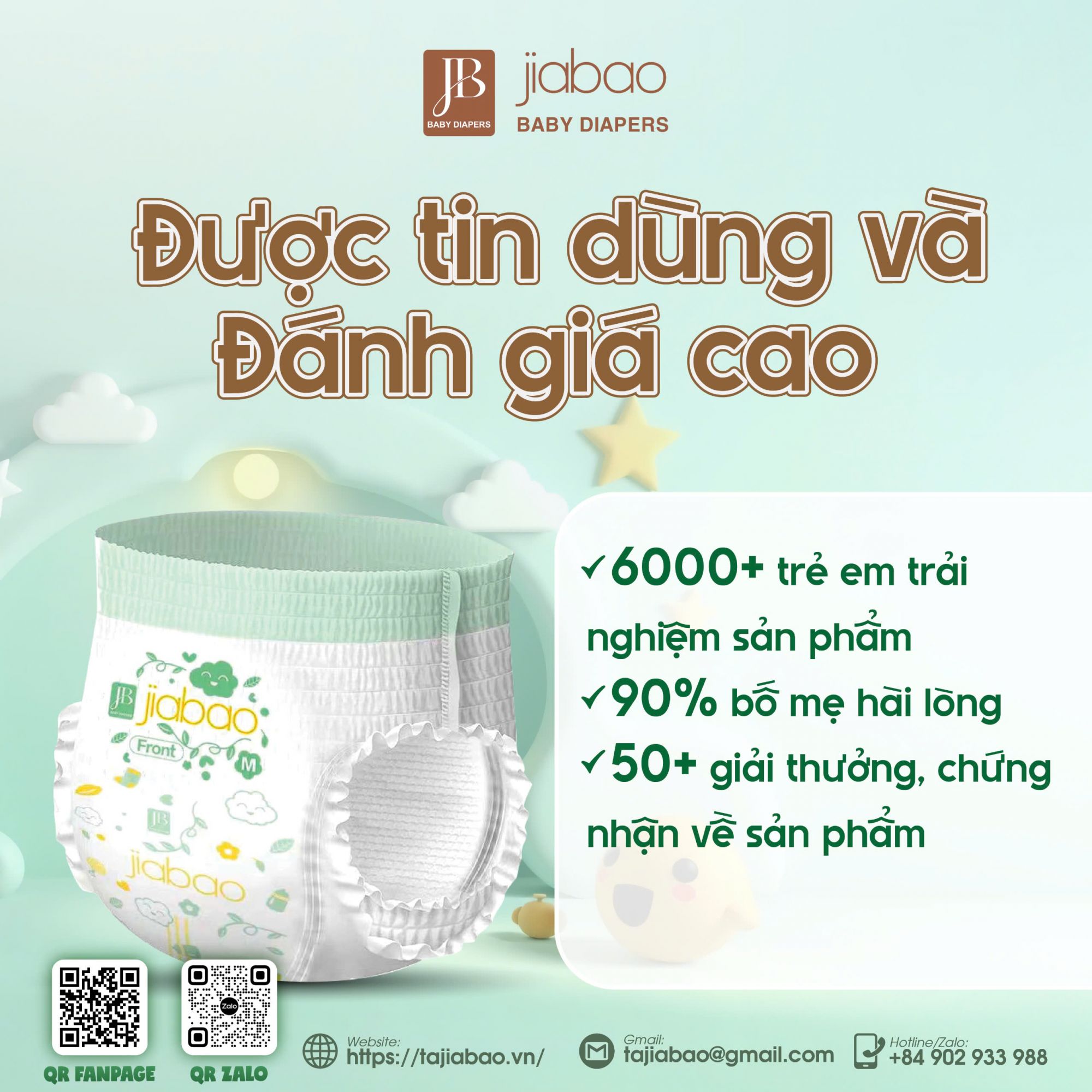 Bỉm Jiabao chất lượng cao được các mẹ tin dùng