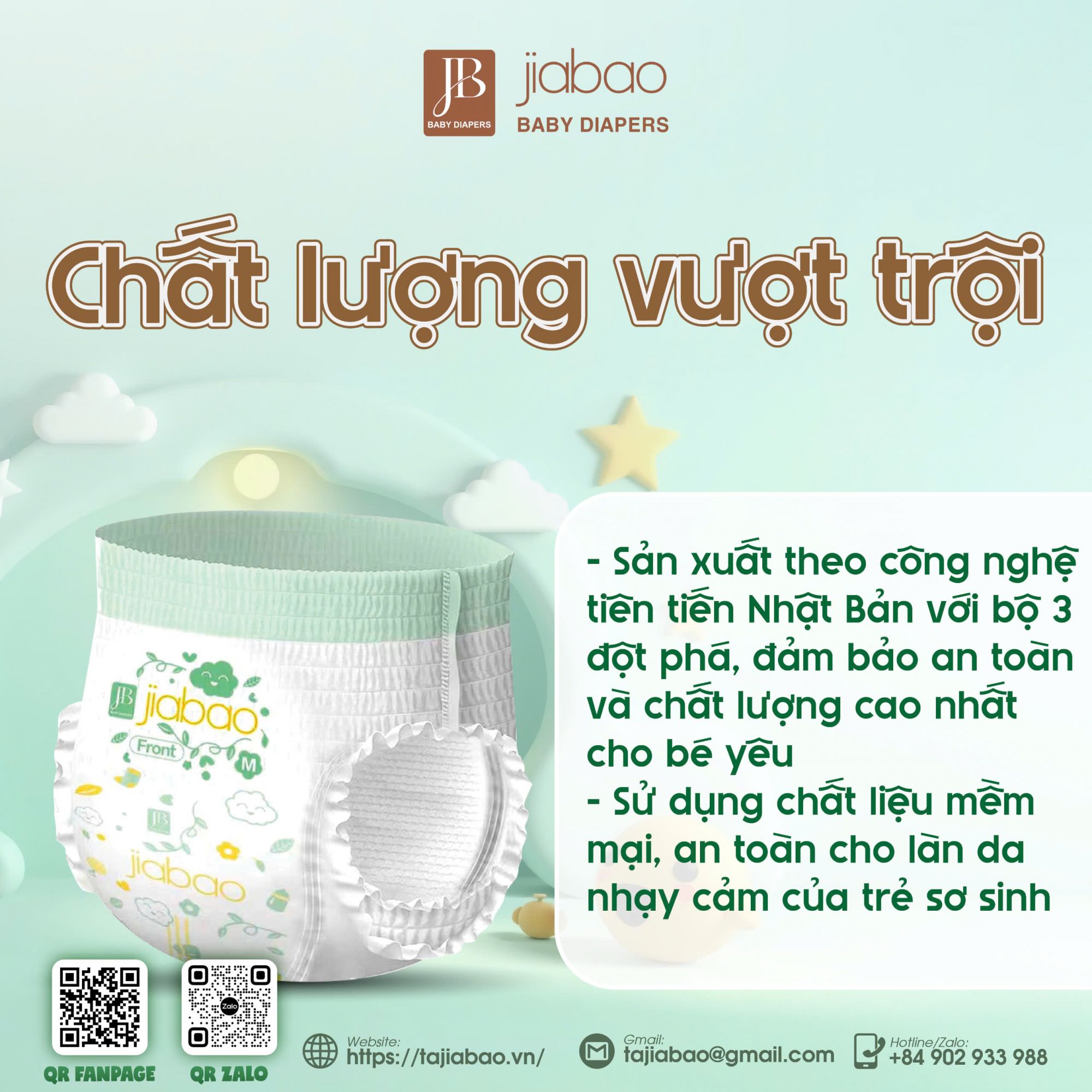 Bỉm Jiabao hỗ trợ chăm sóc bé yêu khỏe mạnh và an toàn mỗi ngày