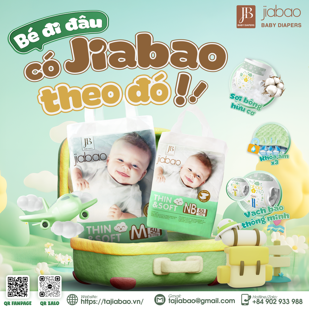 Tã Jiabao cho bé vận động – Chống tràn, siêu mềm, thoáng khí!