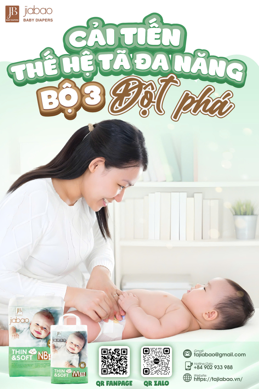 Tã Jiabao nhẹ nhàng với da bé