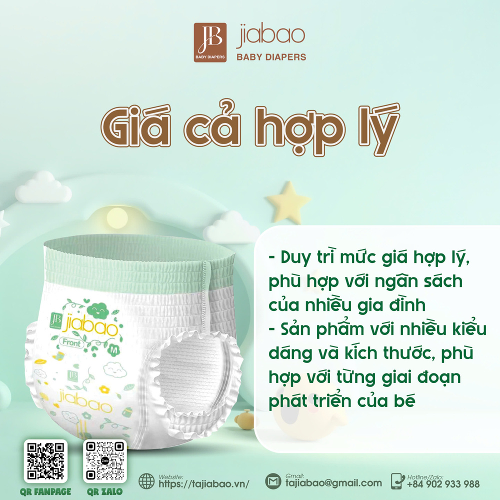 Bỉm Jiabao phù hợp cho bé