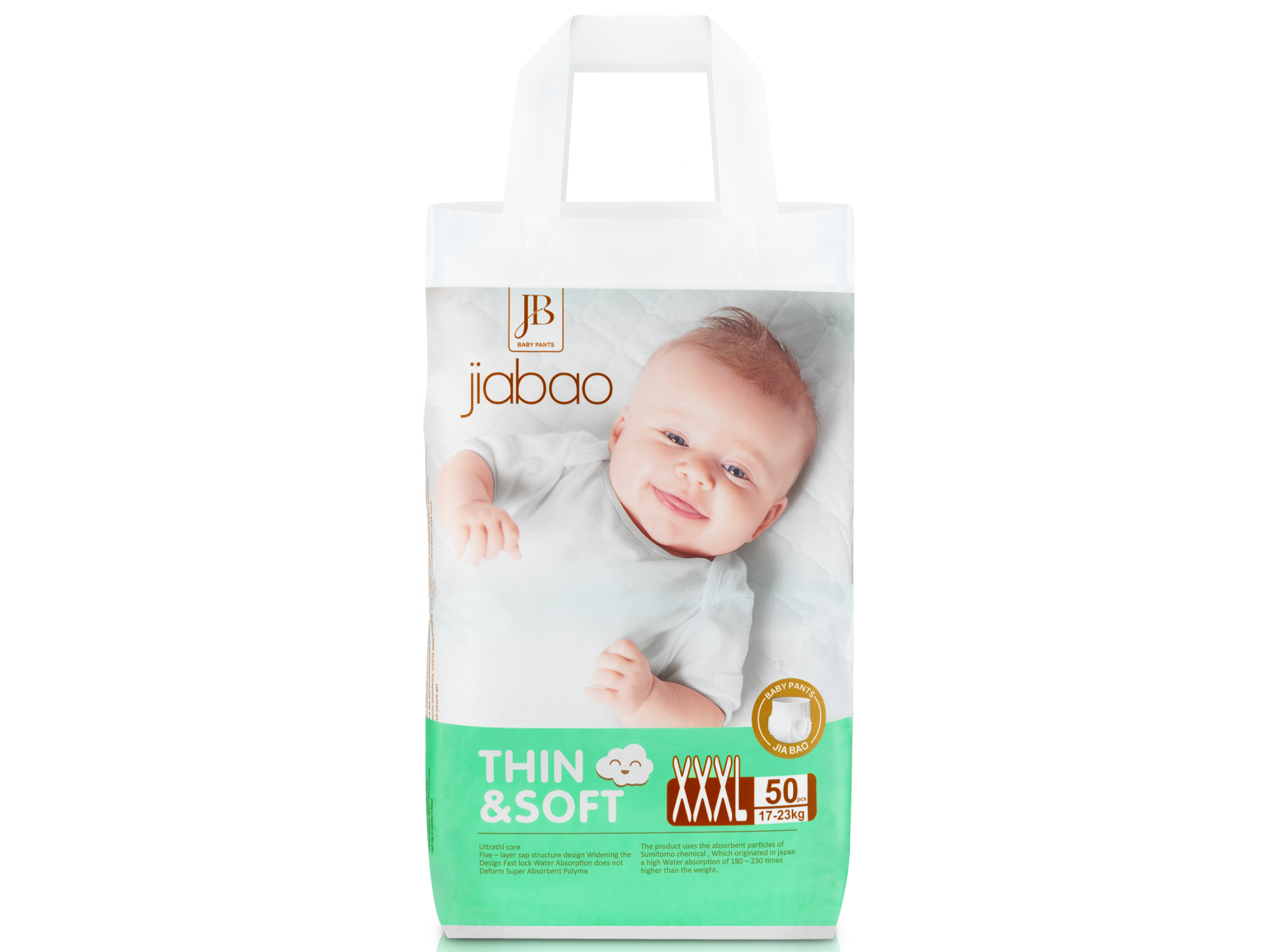 Tã Quần Jiabao Công Nghệ Nhật Bản - Bịch 50 Miếng Size XXXL