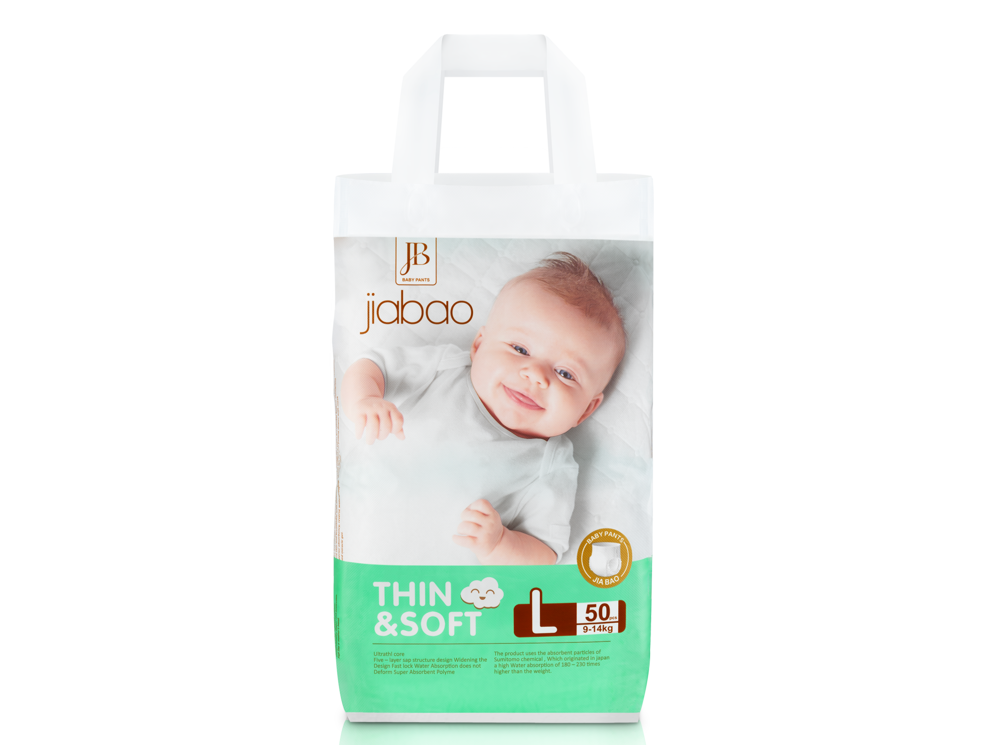 Tã Quần Jiabao Công Nghệ Nhật Bản - Bịch 50 Miếng Size L