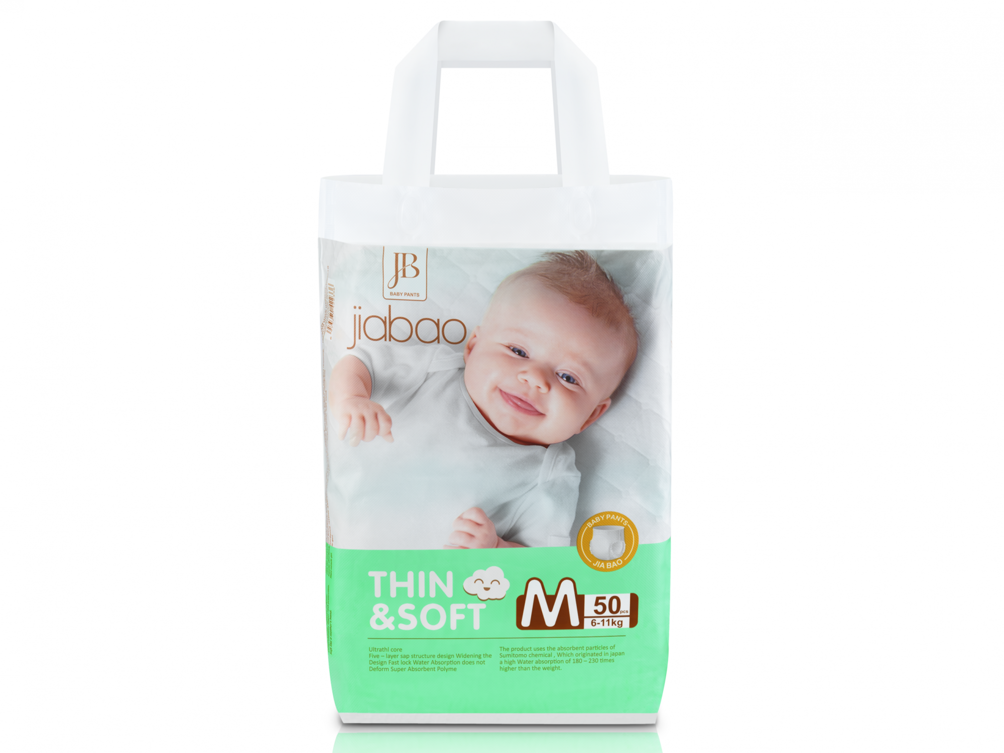 Tã Quần Jiabao Công Nghệ Nhật Bản - Bịch 50 Miếng Size M