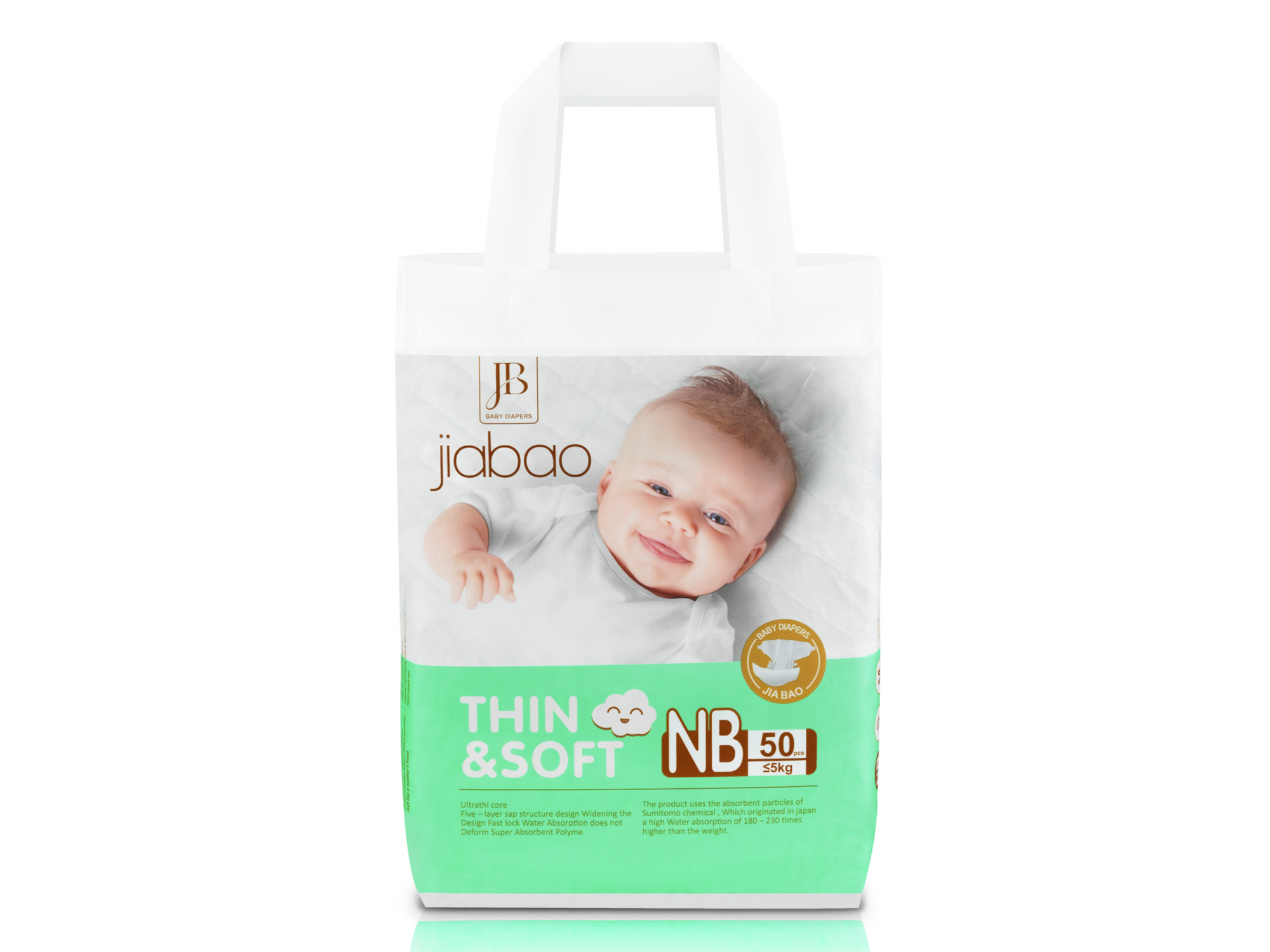 Tã Dán Jiabao Công Nghệ Nhật Bản - Bịch 50 Miếng Size NB