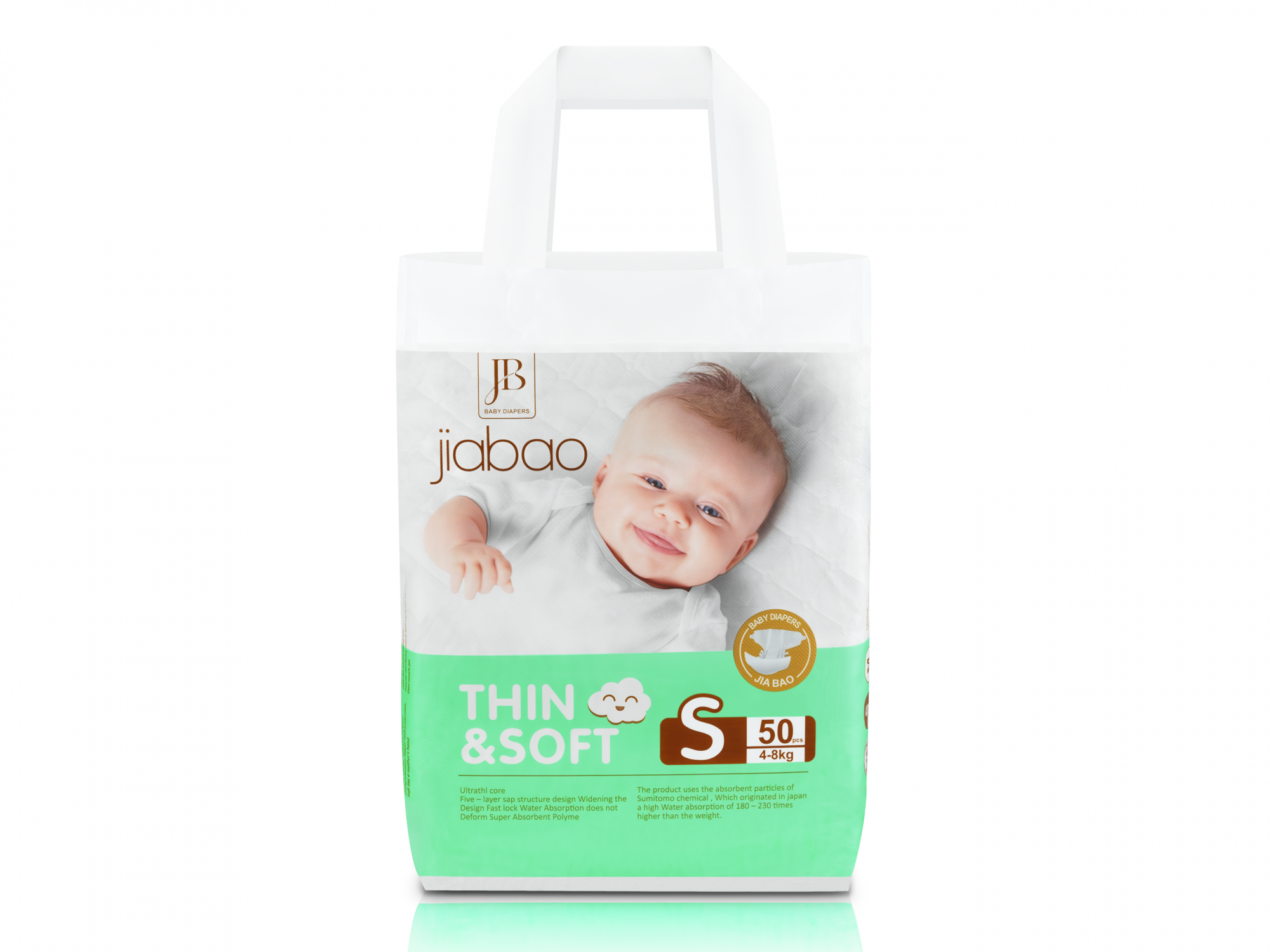 Tã Dán Jiabao Công Nghệ Nhật Bản - Bịch 50 Miếng Size S