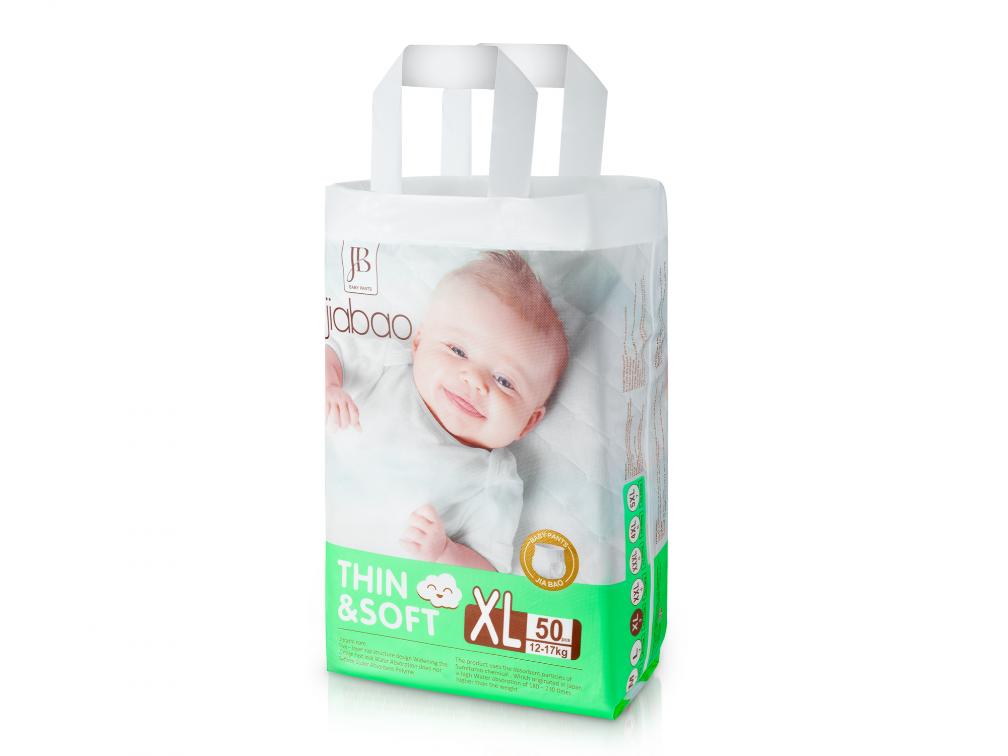 Tã Quần Jiabao Công Nghệ Nhật Bản - Bịch 50 Miếng Size XL