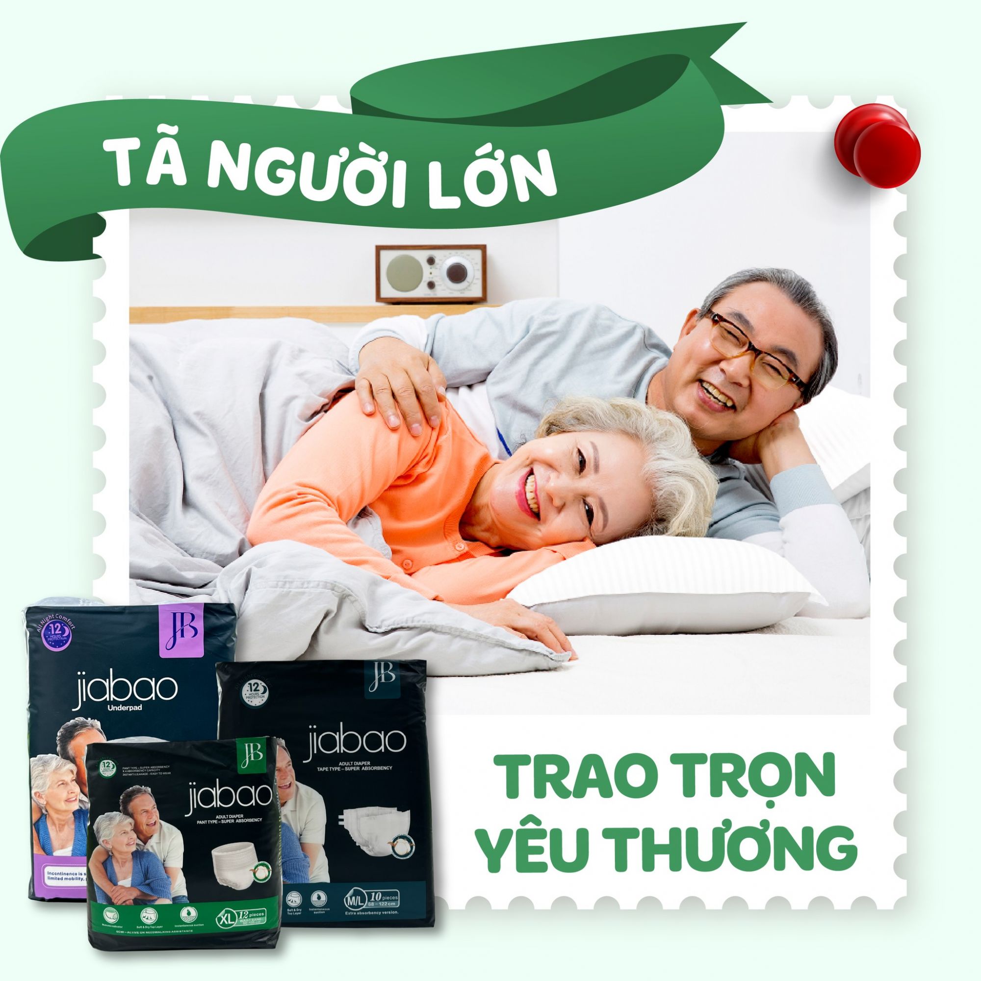 Tã người lớn Jiabao - Bí quyết chọn size chuẩn cho người già, sau sinh, người bệnh. 