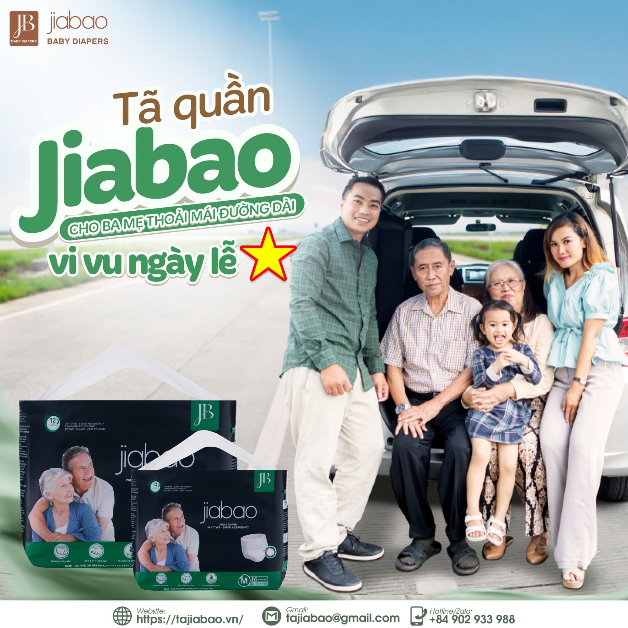 Tã người lớn Jiabao – Giải pháp chăm sóc an toàn cho người bệnh và sau sinh.