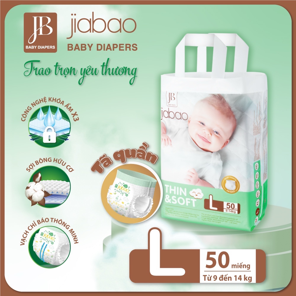 Tã Quần Jiabao Công Nghệ Nhật Bản - Bịch 50 Miếng Size L