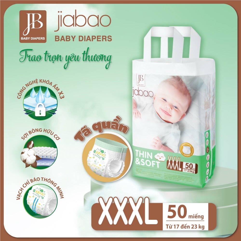 Tã Quần Jiabao Công Nghệ Nhật Bản - Bịch 50 Miếng Size XXXL
